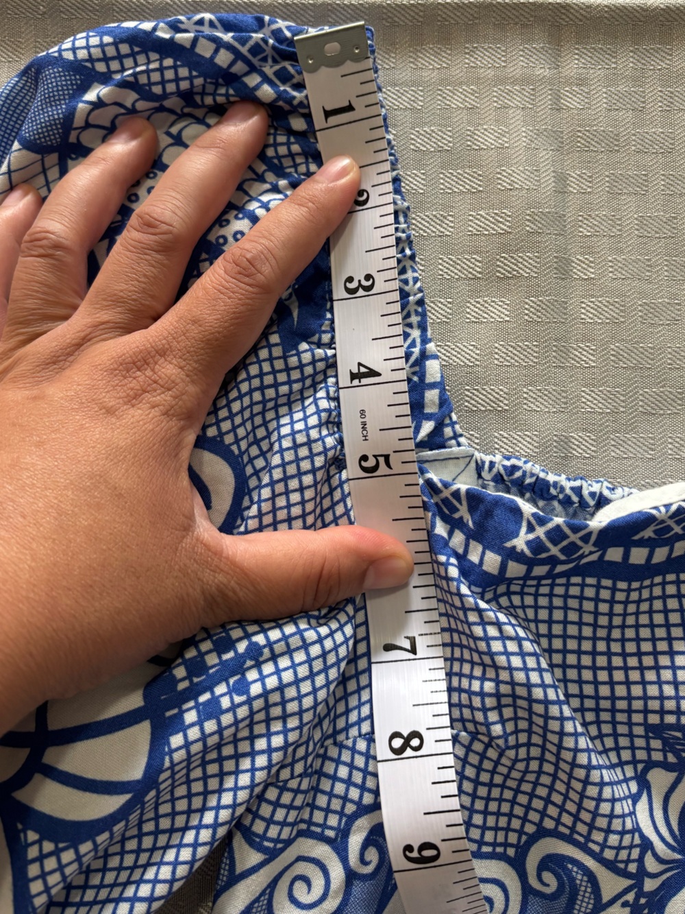 🦋 FARM Rio Blue & White Palm Print Caftan Dress 100% Viscose - Picture 7 of 11